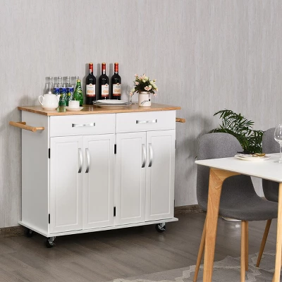 Costway Kitchen Trolley Island Utility Cart Wood Top Rolling Storage Cabinet Drawers White 3 Costway Kitchen Trolley Island Utility Cart Wood Top Rolling Storage Cabinet Drawers White