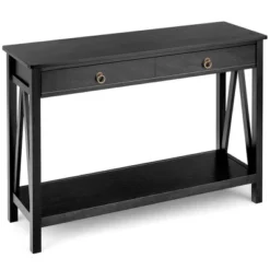 Costway Console Table Storage Shelf Modern Sofa Table W/ Drawer Entryway Hallway BlackCherry -Costway GUEST 153f37b4 2837 4e0e 8648 87dbd7fa2939