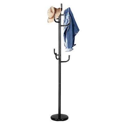 Costway Metal Coat Rack Hat Stand Tree Hanger Hall Umbrella Holder Hooks Black 3 Costway Metal Coat Rack Hat Stand Tree Hanger Hall Umbrella Holder Hooks Black
