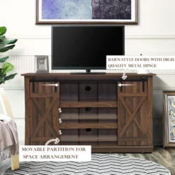 Costway Sliding Barn TV Stand Console Table For TV's Up To 60'' Entertainment Center -Costway GUEST 15641cdc 0721 4478 8168 58fa3261ddcd