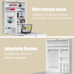Costway White Wall Mounted Table Convertible Desk Fold Out Space Saver Chalkboard -Costway GUEST 159ca89d 2ee1 40f1 9d7a 2cd6f812d7dd