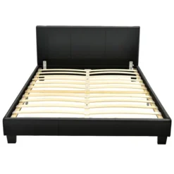 Costway Queen Upholstered Platform Bed Frame With Linen/PU Headboard Wood Slat Gray/Black -Costway GUEST 15d74af5 cbc6 418d b83e 0ed01ff3f6ee