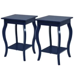 Costway Set Of 2 NightStands Side Table End Table Accent Table W/ Shelf Indigo -Costway GUEST 16009ceb 1339 45f8 9faa 321033c0221c