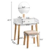 Costway Wooden Vanity Makeup Dressing Table Stool Round W/Drawer -Costway GUEST 1617463f 1417 4185 bd9a 836a0bd5bc14