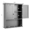 Costway Wall Mount Bathroom Cabinet Storage Organizer Medicine Cabinet With 2-Doors And 1- Shelf Cottage Collection Wall Cabinet