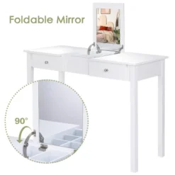 Costway Vanity Table Dressing Table Flip Top Desk Furniture White -Costway GUEST 1645fa62 7554 4e09 807f 96c9c4effcb3