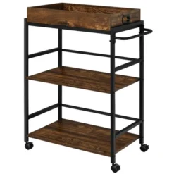 Costway 3-Tier Rolling Bar Cart Kitchen Serving Cart W/ Removable Tray & Handle -Costway GUEST 164d3ebf 2fa4 4db3 9a88 421866c5ea0a