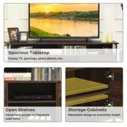 Costway 58'' Wood TV Stand Entertainment Media Center Console W/ Storage Cabinet 17 Costway 58'' Wood TV Stand Entertainment Media Center Console W/ Storage Cabinet -Costway GUEST 1662a6f8 26df 402e 8bca f812bca83c12