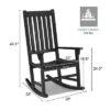 Costway 2PCS Wood Rocking Chair Porch Rocker High Back Garden Seat Indoor Outdoor