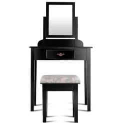 Costway Makeup Desk Vanity Dressing Table Square Stool 1 Large Black -Costway GUEST 16990217 8f45 4e8a 9795 b7b1076a631c