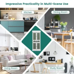 Costway 72'' Kitchen Buffet Hutch Pantry Cabinet Cupboard With 4 Doors & Adjustable Shelves -Costway GUEST 169bd9d4 e7b1 49d9 b75e db5ad2d0b84f