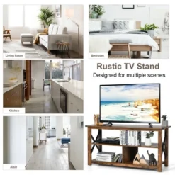 Costway Modern Farmhouse TV Stand Entertainment Center For TV's Up To 55'' W/Open Shelves -Costway GUEST 16d223a3 0e2b 4420 9a02 745081432546