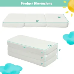 Tri-Fold Pack N Play Mattress Pad Foldable Crib Mattress Soft Memory Foam -Costway GUEST 17365a4f 4b87 4474 bdd9 eca56f861a0b