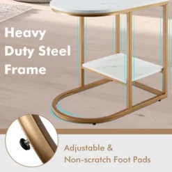 Costway C-shaped Side Table 2-Tier End Table With Storage Modern Compact Snack Table 15 Costway C-shaped Side Table 2-Tier End Table With Storage Modern Compact Snack Table -Costway GUEST 179cc457 979e 4ad5 8568 8e1b74543514