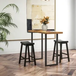 Costway Set Of 2 Saddle Bar Stools Counter Height Dining Chairs With Wooden Legs Black/Grey 14 Costway Set Of 2 Saddle Bar Stools Counter Height Dining Chairs With Wooden Legs Black/Grey -Costway GUEST 18031d2f 8c1a 451d ac01 271fb9be319d