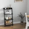 Costway 4-Tier Ladder Shelf Leaning Bookshelf WithAnti-falling Baffle Wood Bookcase Black/White -Costway GUEST 18450c5a dc2f 44e1 9c10 fc411fdc4739