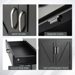 Costway Kitchen Island Cart Rolling Utility Trolley Stainless Steel Top Wine Rack -Costway GUEST 1890fbeb be26 4e7c 9c50 3697e6fa73fb