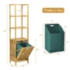 Costway Bathroom Tilt-out Laundry Hamper Bamboo Tower Hamper W/3-Tier Shelves -Costway GUEST 1911f904 86f1 49f4 866b d4a969fb0152