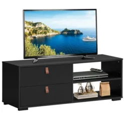 Costway TV Stand Entertainment Media Center Console For TV's Up To 55'' Walnut/Black -Costway GUEST 19357817 980f 4a77 80fe 59c9adc77d30