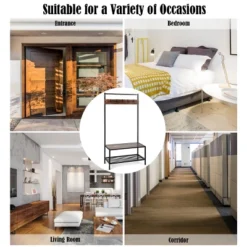 COSTWAY 3 In 1 Industrial Coat Rack Shoe Bench Entryway Hall Tree Storage Shelf W/ Hooks 17 COSTWAY 3 In 1 Industrial Coat Rack Shoe Bench Entryway Hall Tree Storage Shelf W/ Hooks -Costway GUEST 194d829e 9206 4017 a9b4 744a010879f9