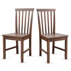Costway Set Of 2 Dining Chair Brown Kitchen Spindle Back Side Chair With Solid Wooden Legs -Costway GUEST 197a0c0f f656 4c5d a6b7 5cd1d62c2f07