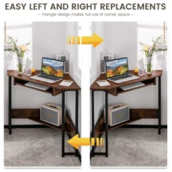 Costway Triangle Corner Computer Desk Small Space Study Desk Home Office W/Keyboard Tray -Costway GUEST 1988f31e 8c52 4b93 9c85 43d7e923a6b9