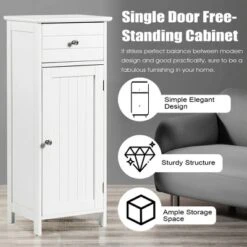 Costway Wooden Bathroom Floor Storage Cabinet Organizer With Drawer And Adjustable Shelf 14 Costway Wooden Bathroom Floor Storage Cabinet Organizer With Drawer And Adjustable Shelf -Costway GUEST 1a00dca4 4493 43a2 aa74 b8976581b3ed