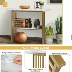 Costway 48'' 2-tier Console Table Modern Entryway Table For Living Room Hallway -Costway GUEST 1a479b37 d519 4bc3 bfe1 365a49eafad2