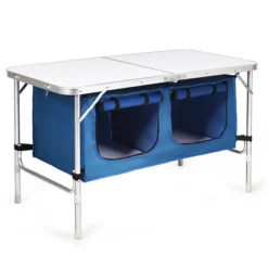 Costway Adjustable Camping Table Aluminum W/ Storage Organizer Grey/Dark Blue 22 Costway Adjustable Camping Table Aluminum W/ Storage Organizer Grey/Dark Blue -Costway GUEST 1a8121e6 218f 4291 b26d bb28dc5abdc8