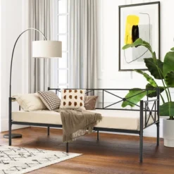 Costway Twin Metal Daybed Frame With Slats Classic Mattress Foundation Bed Sofa WhiteBlack 20 Costway Twin Metal Daybed Frame With Slats Classic Mattress Foundation Bed Sofa WhiteBlack -Costway GUEST 1a8b2d62 4a85 4bef 8ad6 83e0d1399c72