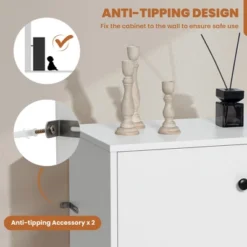 Costway Kitchen Storage Cabinet 2 Drawer Sideboard Floor Cupboard With Adjustable Shelves -Costway GUEST 1af1b38b 1909 4576 828e dfd3dffb2503