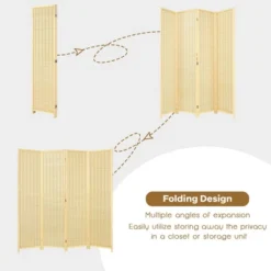Costway 4 Panel Room Divider Screen Portable Folding 6 Ft Partition Screen -Costway GUEST 1b2c0a25 6ef7 4b44 bdd3 b7abd012aba5