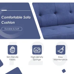 Costway Convertible Futon Sofa Bed Folding Recliner W/USB Ports&Power Strip GreyBlue 16 Costway Convertible Futon Sofa Bed Folding Recliner W/USB Ports&Power Strip GreyBlue -Costway GUEST 1b9e19dd b7e2 471c b0cc 776cce360540