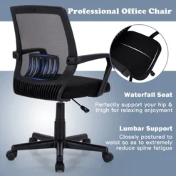 Costway Mid-Back Mesh Office Chair Height Adjustable Executive Chair W/ Lumbar Support 16 Costway Mid-Back Mesh Office Chair Height Adjustable Executive Chair W/ Lumbar Support -Costway GUEST 1bb1a8da ece6 4e18 b0a7 10851f37fb5e