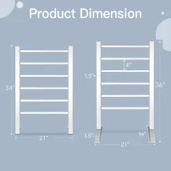 Costway Freestanding Wall Mounted Towel Warmer 6-Bar Aluminum Heated Towel Rack W/ Timer -Costway GUEST 1bc5a726 f3e7 48c3 ad07 e26a59525b67