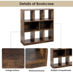 Costway Bookcase Industrial Freestanding Bookshelf Storage Organizer W/ Open Compartments -Costway GUEST 1bc7085c 2a05 410e bfa9 bac3349eb96c