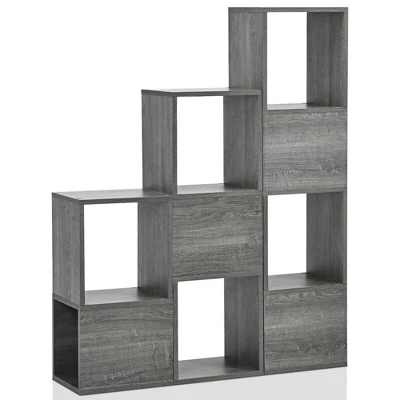 Costway Bookshelf Free Combination Bookcase Storage Organizer Display Shelf Gray 10 Costway Bookshelf Free Combination Bookcase Storage Organizer Display Shelf Gray - Image 8