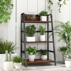 Costway 3-Tier Ladder Bookshelf Industrial Storage Rack Bookcase Plant Display Shelf -Costway GUEST 1c6de470 75c8 4e9a 9c88 e3667ac7733a
