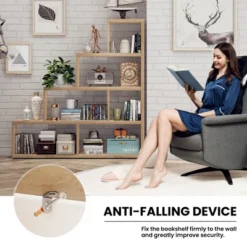 Costway 6 Cubes Ladder Shelf Freestanding Corner Bookshelf Storage Bookcase Display Rack -Costway GUEST 1c8fbb5c f8e0 48c0 a8c4 17b824b93dbe