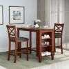 Costway 3PCS Pub Dining Table Set W/ Storage Shelves&2 Upholstered Chairs Walnut -Costway GUEST 1cf9a85f e988 4a46 a0bd 5514a1e9bc47