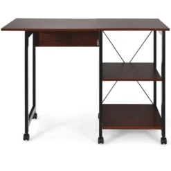 Costway Rolling Computer Desk Folding Writing Office Desk W/ Storage Shelves 19 Costway Rolling Computer Desk Folding Writing Office Desk W/ Storage Shelves -Costway GUEST 1cfa8ee0 07ec 407f 8647 a300b70de017