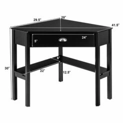 Costway Triangle Computer Desk Corner Office Desk Laptop Table W/ Drawer Shelves Rustic Black -Costway GUEST 1d41cdc6 dbb6 4555 b323 a3bacb0b8322
