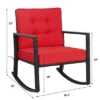 Costway Patio Rattan Rocker Chair Outdoor Glider Wicker Rocking Chair Cushion Lawn Red -Costway GUEST 1d5f2be9 9910 4200 86d7 2dc6423851ae
