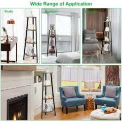 COSTWAY 4-Tier Corner Shelf Metal Storage Rack Bookcase Plant Display Stand Natural -Costway GUEST 1d9f7e84 195f 4a68 847b 8c13c02c2bc7