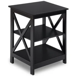 Costway 3-Tier Nightstand End Table Storage Display Shelf Living Room Furniture Black -Costway GUEST 1dc6a31a b635 4442 a682 3aa0f5447e1f