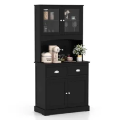 Costway 67'' Storage Cabinet Closet Kitchen Pantry Cupboard With Adjustable Shelves Black/White -Costway GUEST 1de1c251 2f8a 4017 b611 be7045d80f6a