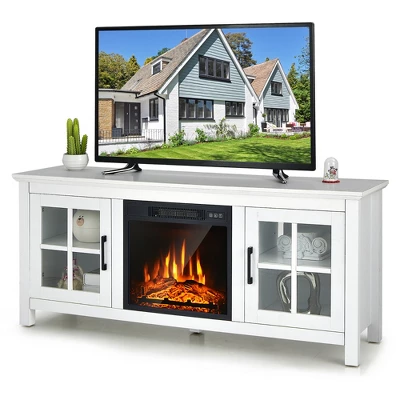 Costway 58 Inches Fireplace TV Stand For TVs Up To 65 Inches W/ 1400W Electric Fireplace 12 Costway 58 Inches Fireplace TV Stand For TVs Up To 65 Inches W/ 1400W Electric Fireplace - Image 10