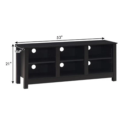 Costway TV Stand Cabinet For TV's Up To 60'' Entertainment Center W/Storage Shelves BlackBrown 3 Costway TV Stand Cabinet For TV's Up To 60'' Entertainment Center W/Storage Shelves BlackBrown