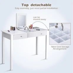 Costway Vanity Table Dressing Table Flip Top Desk Furniture White -Costway GUEST 1eb80004 5c01 4ea4 95e6 329c654ddf5e