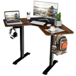 Costway L Shaped Electric Adjustable Standing Desk W/ Controller 2 Hooks BlackRustic 22 Costway L Shaped Electric Adjustable Standing Desk W/ Controller 2 Hooks BlackRustic -Costway GUEST 1f0839c4 4671 4c3c b7ae c97541f486e7